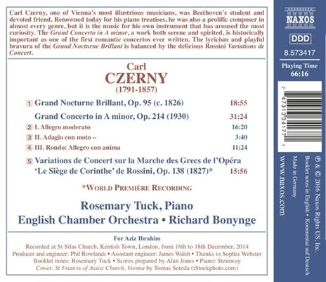 Grand Concerto in La minore op.214 - Gran Notturno brillante - CD Audio di Carl Czerny - 2