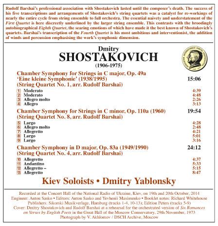 Tre sinfonie da camera - CD Audio di Dmitri Shostakovich - 2