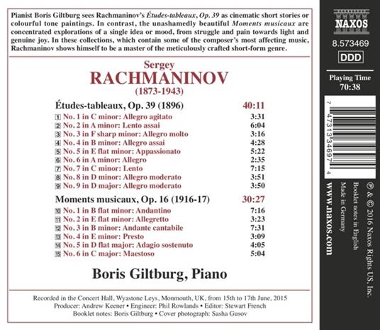 Études Tableaux op.39 - Moments Musicaux - CD Audio di Sergei Rachmaninov - 2