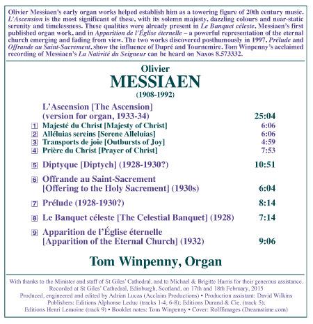 L'Ascension (Versione per organo) - CD Audio di Olivier Messiaen - 2