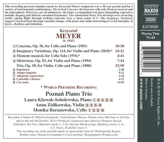 Musica Strumentale - Instrumental Music - CD Audio di Krzysztof Meyer - 2