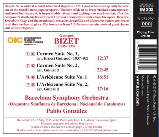 Carmen Suites - L'arlésienne Suites - CD Audio di Georges Bizet,Orchestra Sinfonica di Barcellona,Pablo González - 2