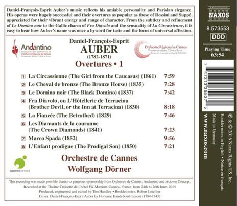Ouvertures vol.1 - CD Audio di Daniel-François-Esprit Auber - 2