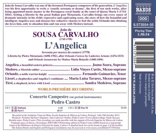 L'Angelica - CD Audio di Joao de Sousa Carvalho - 2