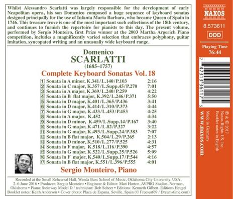 Sonate complete per tastiera vol.18 - CD Audio di Domenico Scarlatti - 2