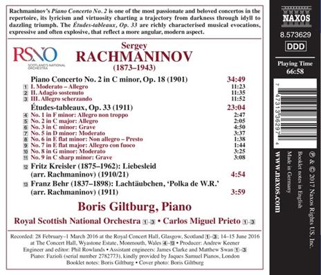 Concerto per pianoforte n.2 op.18 - Étude-Tableaux op.33 - CD Audio di Sergei Rachmaninov,Royal Scottish National Orchestra - 2