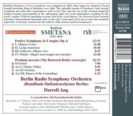 Sinfonia festiva op.6 - Estratti da La sposa venduta - CD Audio di Bedrich Smetana,Darrell Ang - 2