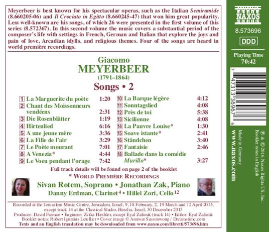 Liriche da camera vol.2 - CD Audio di Giacomo Meyerbeer - 2
