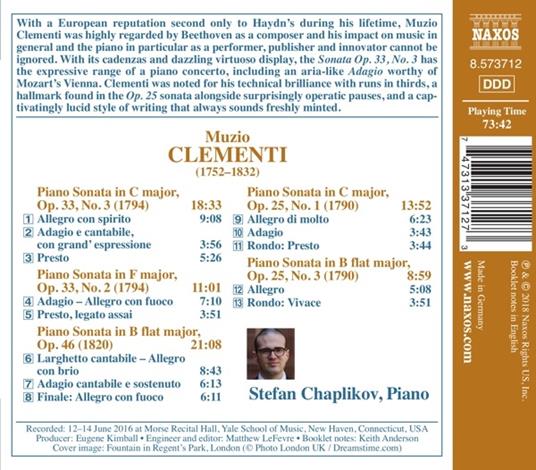 Sonate per pianoforte op.25 n.1, n.3 - op.33 n.1, n.2 - op.46 - CD Audio di Muzio Clementi - 2