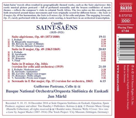 Suite Algérienne op.60 - Suite op.49 - Suite op.16bis - Serenata op.15 - CD Audio di Camille Saint-Saëns,Jun Märkl,Orchestra Nazionale Basca - 2
