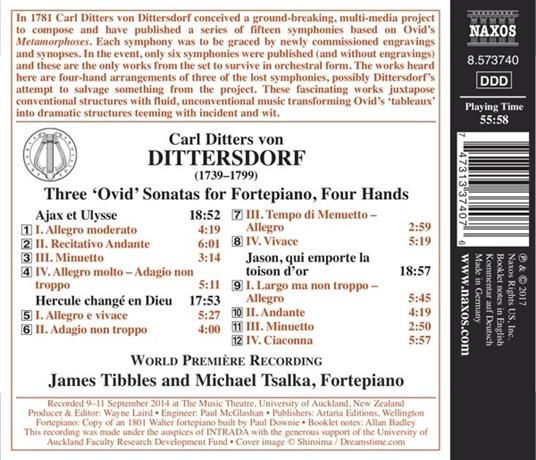 Sonate - CD Audio di Karl Ditters Von Dittersdorf,Michael Tsalka,James Tibbles - 2