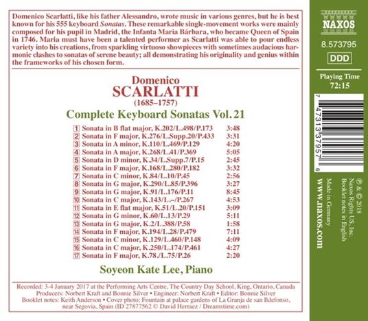 Sonate complete per tastiera vol.21 - CD Audio di Domenico Scarlatti,Soyeon Kate Lee - 2