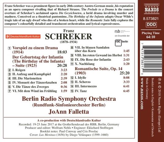 Suite Der Geburtstad der Infantin - CD Audio di Franz Schreker,Radio Symphony Orchestra Berlino - 2