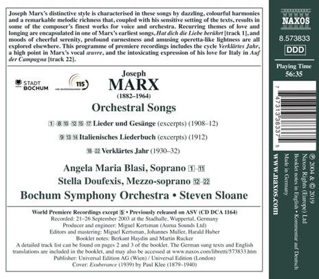 Musica orchestrale completa vol.3 - CD Audio di Joseph Marx,Bochumer Symphoniker - 2