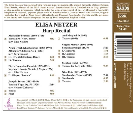 Toccata. Recital per arpa - CD Audio di Elisa Netzer - 2