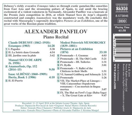 Musica per pianoforte - CD Audio di Claude Debussy,Modest Mussorgsky,Isaac Albéniz,Alexander Panfilov - 2