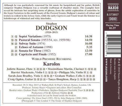 Musica da camera con arpa e chitarra - CD Audio di Stephen Dodgson - 2