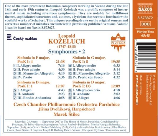Sinfonie complete vol.2 - CD Audio di Leopold Antonin Kozeluch,Marek Stilec - 2