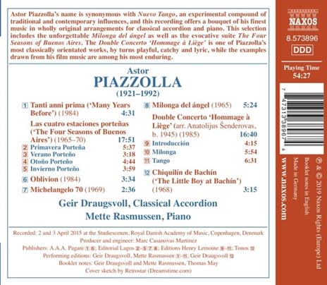 Time for Life. Trascrizioni per fisarmonica e pianoforte - CD Audio di Astor Piazzolla,Mette Rasmussen,Geir Draugsvoll - 2