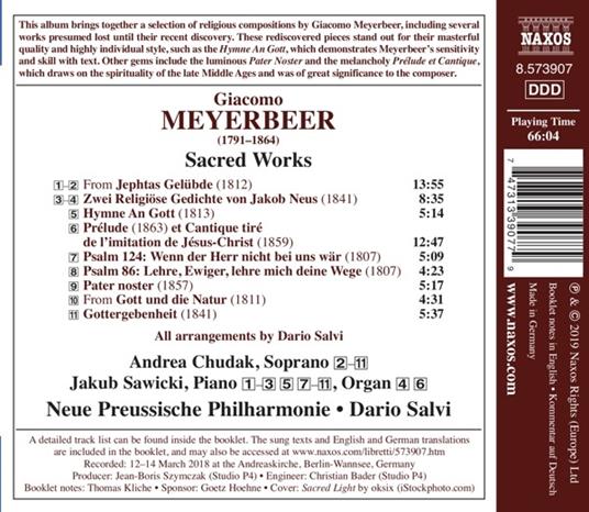 Musica sacra - CD Audio di Giacomo Meyerbeer - 2