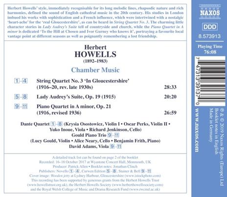 Quartetto per archi n.3 - CD Audio di Herbert Howells,Dante Quartet - 2