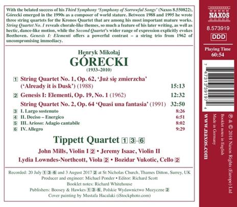 Quartetto per archi n.1 op.62 - CD Audio di Henryk Mikolaj Gorecki - 2