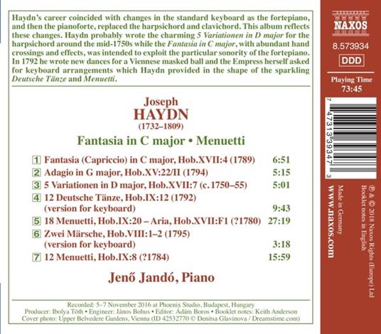 Fantasia - Minuetti - Variazioni - CD Audio di Franz Joseph Haydn,Jeno Jandó - 2