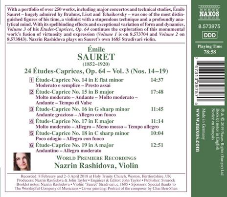 24 Etudes-Caprices Op.64 vol.3. Nn.14-19 - CD Audio di Emile Sauret - 2