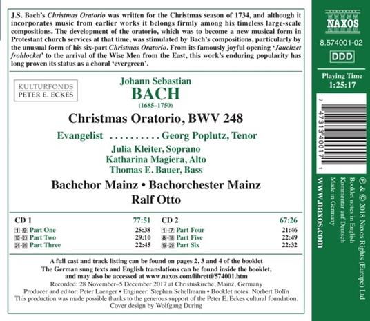 Oratorio di Natale - CD Audio di Johann Sebastian Bach - 2