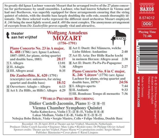 Concerti per pianoforte n.8, n.23 - CD Audio di Wolfgang Amadeus Mozart - 2