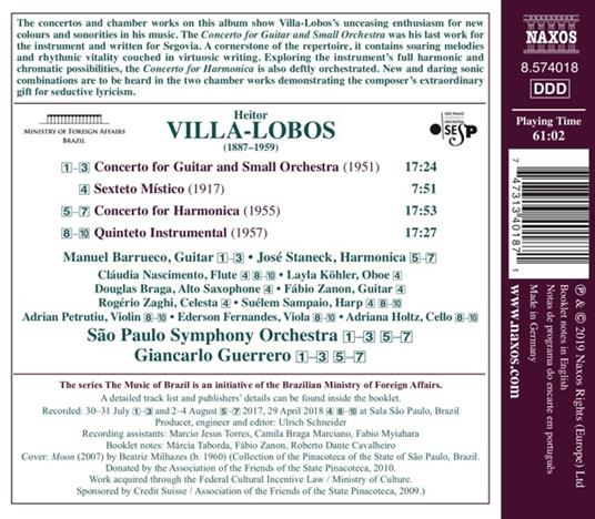 Concerto per chitarra e piccola orchestra - CD Audio di Heitor Villa-Lobos,Sao Paulo Symphony Orchestra,Giancarlo Guerrero - 2