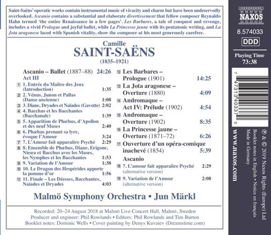 Ascanio - Ballet - Les Barbares - CD Audio di Camille Saint-Saëns,Malmö Symphony Orchestra,Jun Märkl - 2
