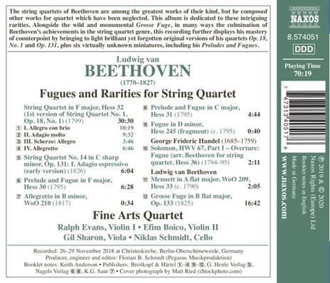 Fughe e rarità per quartetto d'archi - CD Audio di Ludwig van Beethoven,Fine Arts Quartet - 2