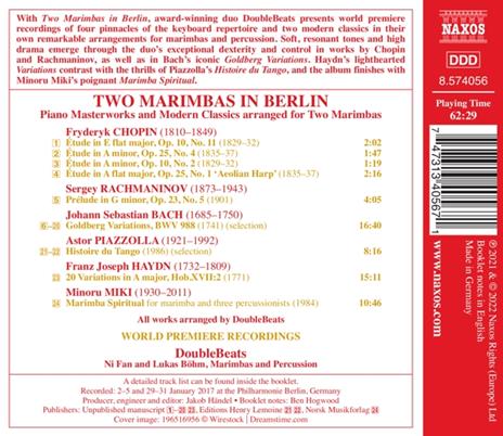 Two Marimbas in Berlin - CD Audio di Doublebeats - 2