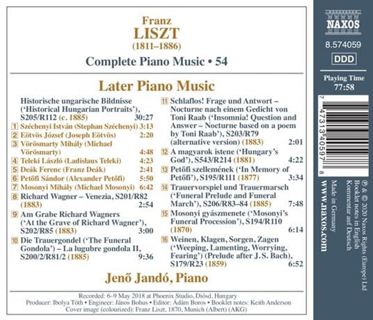 Musica completa per pianoforte vol.54 - CD Audio di Franz Liszt,Jeno Jandó - 2