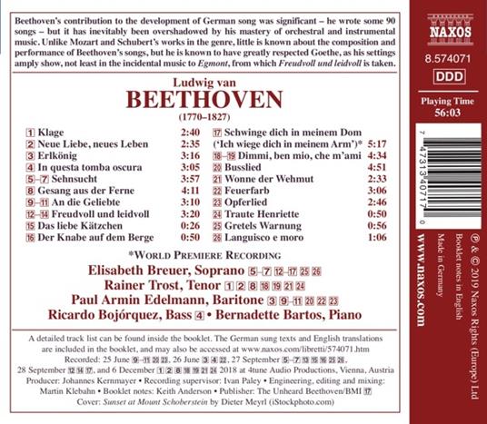 Lieder Vol.1 - CD Audio di Ludwig van Beethoven - 2