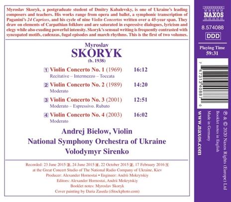 Concerti per violino vol.1 - CD Audio di Andrej Bielow,Myroslav Skoryk - 2