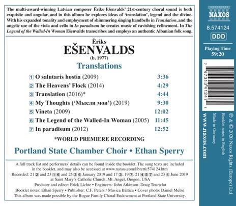 Translations - CD Audio di Eriks Esenvalds - 2