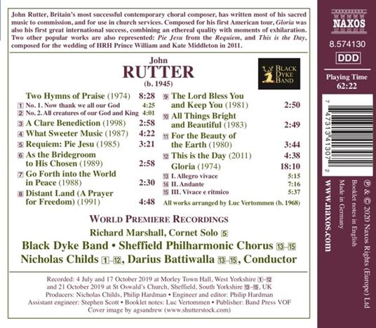 Anthems, Hymns And Gloria For Brass Band - CD Audio di John Rutter - 2