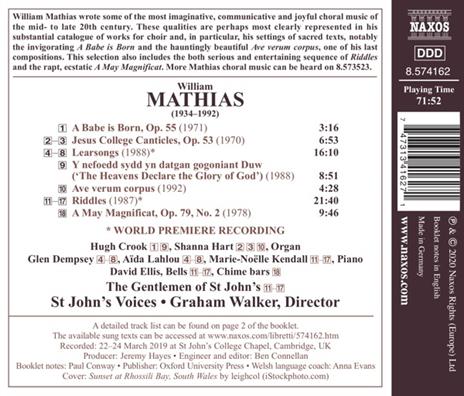 Musica corale - CD Audio di William Mathias,St. John Voices - 2