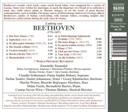 Secular Vocal Works - Opferlied - CD Audio di Ludwig van Beethoven - 2