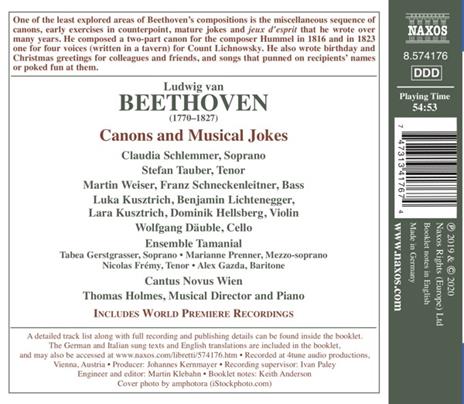 Canons And Musical Jokes - CD Audio di Ludwig van Beethoven - 2