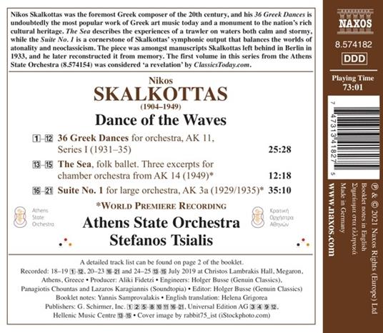 Dance of the Waves - CD Audio di Nikos Skalkottas,Athens State Orchestra - 2
