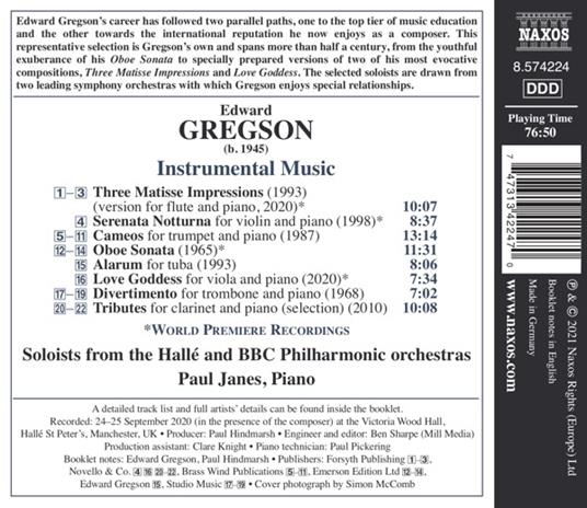 Instrumental Music - CD Audio di Edward Gregson - 2