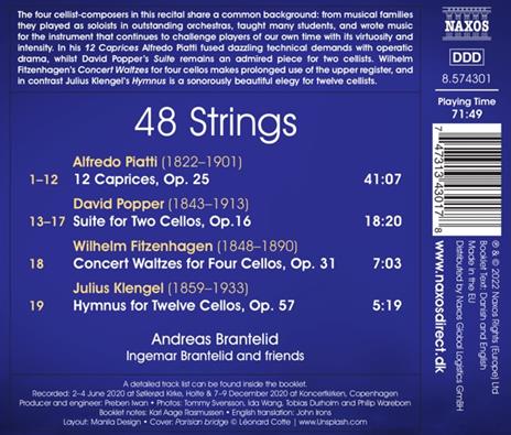 48 Strings - Music For One, Two, Four And Twelve Cellos - CD Audio di Andreas Brantelid - 2