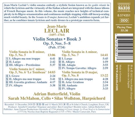 Sonate per violino complete. Book 3 - CD Audio di Jean-Marie Leclair - 2