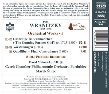 Orchestral Works vol.5 - CD Audio di Paul Wranitzky - 2