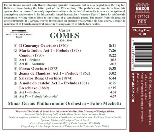 Opera Overtures And Preludes - CD Audio di Antonio Carlos Gomes - 2