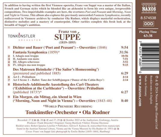 Fantasia Symphonica, Orchestral Overture - CD Audio di Franz Von Suppé - 2