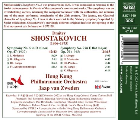 Sinfonie Nr. 5 & 9 - CD Audio di Dmitri Shostakovich - 2
